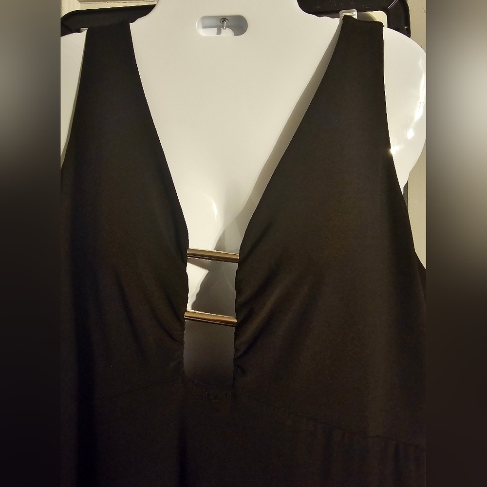 Ashley Stewart black maxi dress with embellishment NWT size 14/16W
